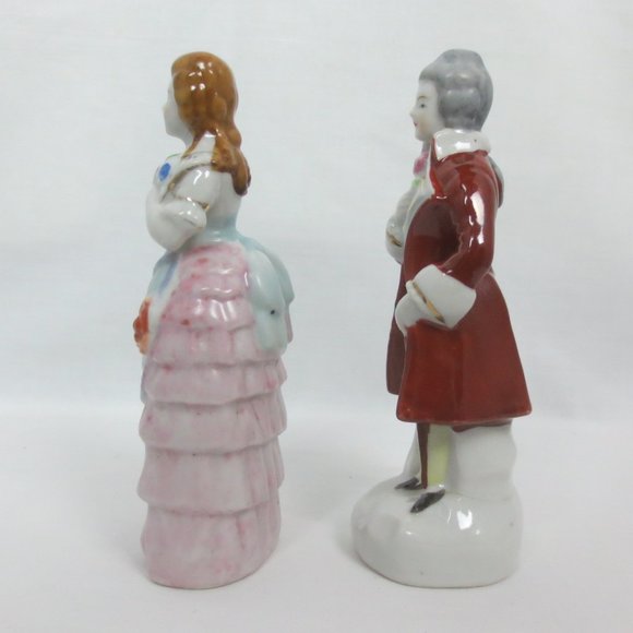 Figurines 40s Vintage 18th Century French Fashion Couple Porcelain Lot of 2 - Picture 4 of 11
